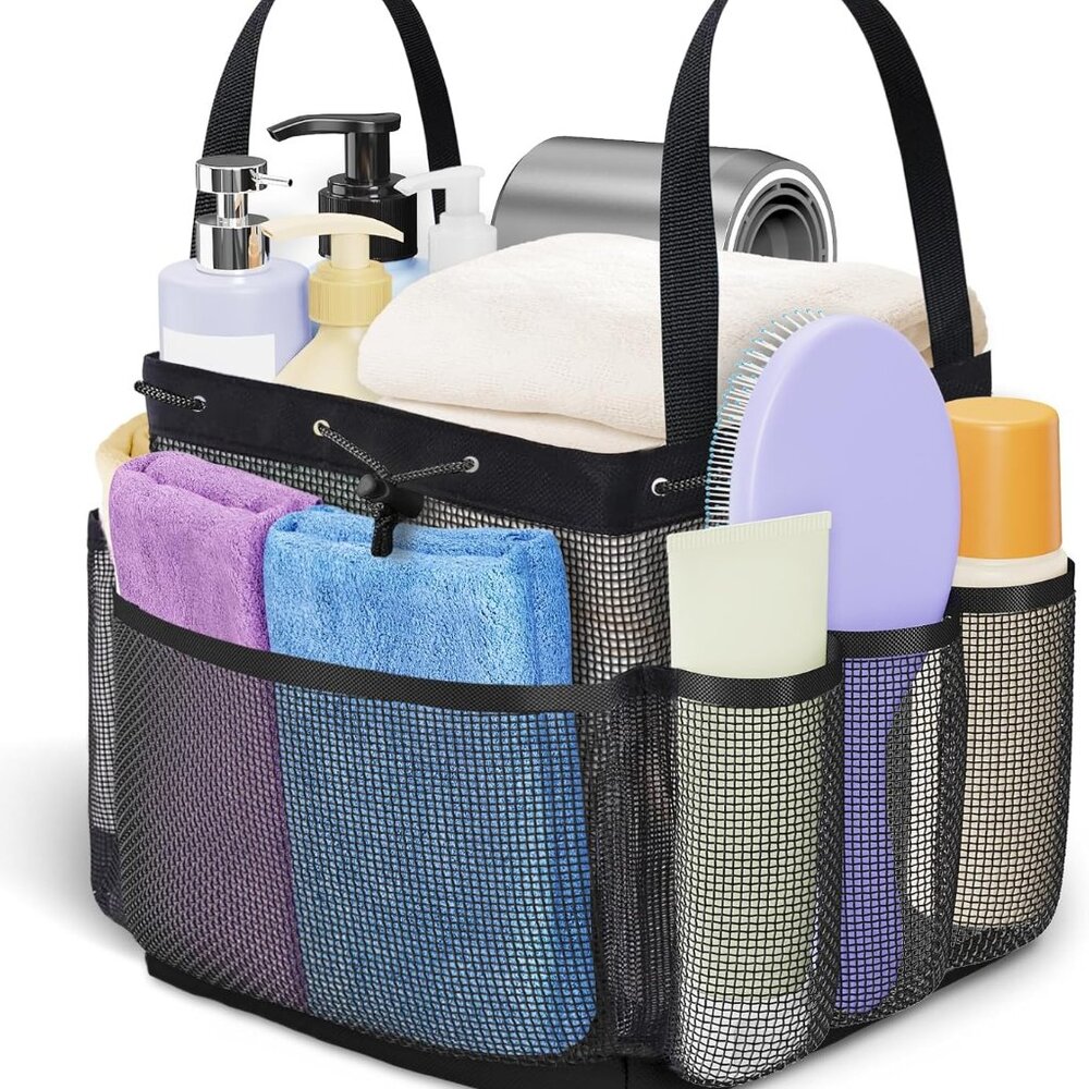 Large Mesh Shower Caddy Portable with Drawstring- BNWT